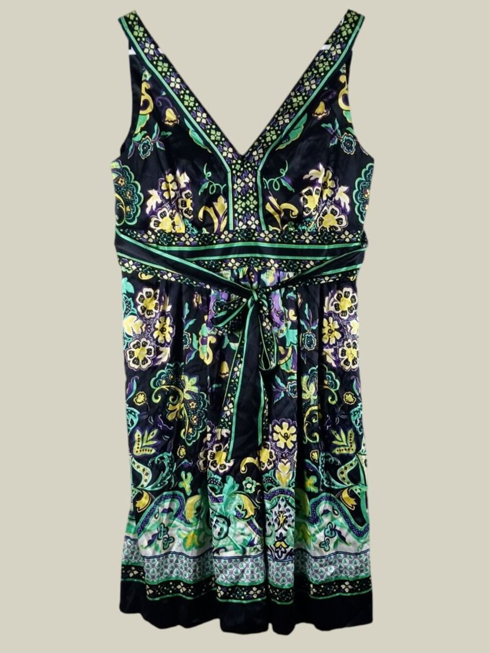 eci Silk Blend Geometric Mini Dress Womens Size 8 Wedding Guest Cocktail Summer